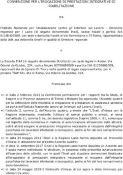 CONVENZIONE PER L'EROGAZIONE DI PRESTAZIONI INTEGRATIVE DI RIABILITAZIONE - Inail