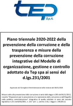 Piano triennale 2020-2022 della prevenzione della corruzione e della trasparenza e misure della prevenzione della corruzione integrative del ...