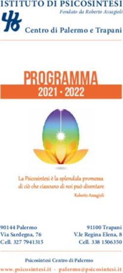 Programma ISTITUTO DI PSICOSINTESI - Fondato da Roberto Assagioli