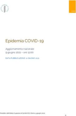 Epidemia COVID-19 Aggiornamento nazionale 9 giugno 2021 - ore 12:00 - DATA PUBBLICAZIONE: 11 GIUGNO 2021