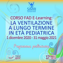 LA VENTILAZIONE A LUNGO TERMINE IN ET&Agrave; PEDIATRICA - CORSO FAD E-Learning: Programma preliminare