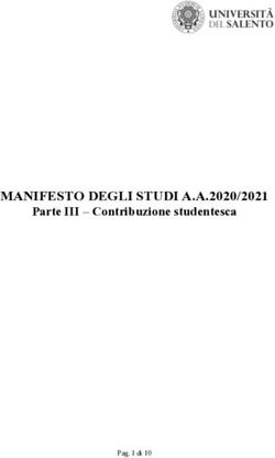 MANIFESTO DEGLI STUDI A.A.2020/2021 - Parte III - Contribuzione studentesca - Pag. 1 di 10 - Unisalento
