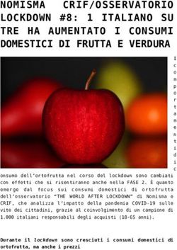 NOMISMA CRIF/OSSERVATORIO LOCKDOWN #8: 1 ITALIANO SU TRE HA AUMENTATO I CONSUMI DOMESTICI DI FRUTTA E VERDURA - Agricolae