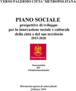 PIANO SOCIALE prospettive di sviluppo per la innovazione sociale e culturale della città e del suo territorio - Settore della Cittadinanza Solidale