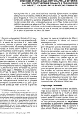 ORDINANZA STORICA DELLA CORTE D'APPELLO DI TORINO: LA CORTE COSTITUZIONALE CHIAMATA A PRONUNCIARSI SULL'IMPORTO "DA FAME" DELLA PENSIONE DI ...
