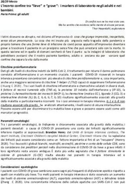 L'incerto confine tra "lieve" e "grave": i markers di laboratorio negli adulti e nei bambini. Parte Prima: gli adulti