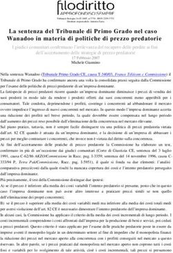 La sentenza del Tribunale di Primo Grado nel caso Wanadoo in materia di politiche di prezzo predatorie
