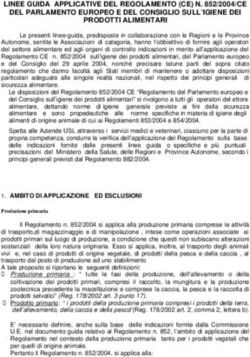 LINEE GUIDA APPLICATIVE DEL REGOLAMENTO (CE) N. 852/2004/CE DEL PARLAMENTO EUROPEO E DEL CONSIGLIO SULL'IGIENE DEI PRODOTTI ALIMENTARI