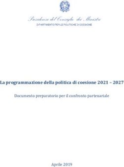 La programmazione della politica di coesione 2021 2027 - Documento preparatorio per il confronto partenariale - Aprile 2019