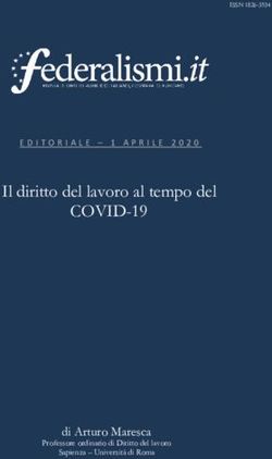 COVID-19 Il diritto del lavoro al tempo del - di Arturo Maresca - EDITORIALE - 1 APRILE 2020 - IRIS Uniroma1