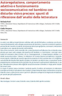 Autoregolazione, comportamento adattivo e funzionamento sociocomunicativo nel bambino con disturbo visivo precoce: spunti di riflessione ...