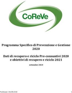 Programma Specifico di Prevenzione e Gestione 2020 Dati di recupero e riciclo Pre-consuntivi 2020 e obiettivi di recupero e riciclo 2021 ...