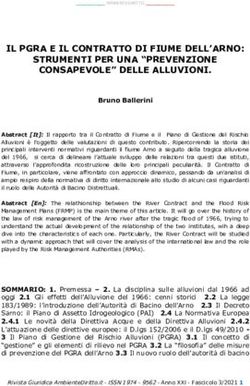IL PGRA E IL CONTRATTO DI FIUME DELL'ARNO: STRUMENTI PER UNA "PREVENZIONE CONSAPEVOLE" DELLE ALLUVIONI.