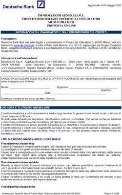 INFORMAZIONI GENERALI SUL CREDITO IMMOBILIARE OFFERTO A CONSUMATORI MUTUO PRATICO PROPOSTA ONLINE - MutuiOnline