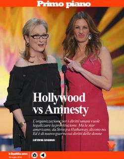 Hollywood vs Amnesty - Primo piano - L'organizzazione per i diritti umani vuole legalizzare la prostituzione. Ma le star americane, da Streep a ...