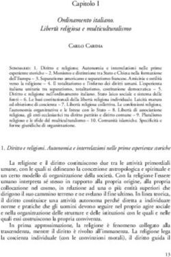 Ordinamento italiano. Libertà religiosa e multiculturalismo