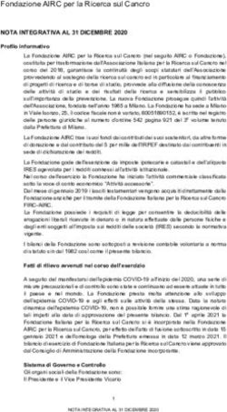 Fondazione AIRC per la Ricerca sul Cancro - NOTA INTEGRATIVA AL 31 DICEMBRE 2020