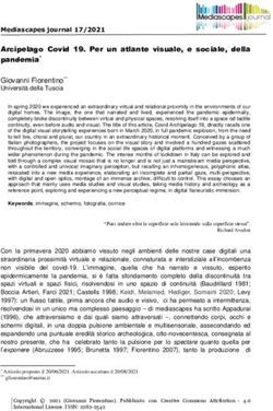 Mediascapes journal 17/2021 - Arcipelago Covid 19. Per un atlante visuale, e sociale, della pandemia