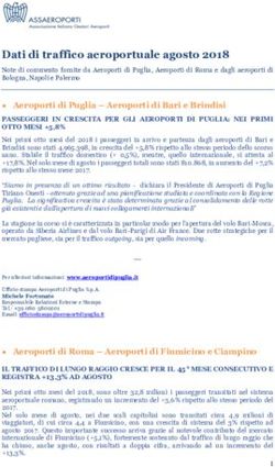 Dati di traffico aeroportuale agosto 2018 - Assaeroporti