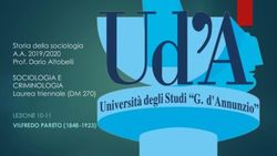Storia della sociologia - A.A. 2019/2020 SOCIOLOGIA E CRIMINOLOGIA Laurea triennale (DM 270) VILFREDO PARETO (1848-1923)