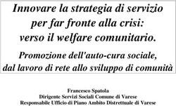 Innovare la strategia di servizio per far fronte alla crisi: verso il welfare comunitario.