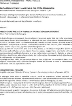 URBANPROMO XIII EDIZIONE - PROGETTO PAESE TRIENNALE DI MILANO PAESAGGI IN DIVENIRE: LA VIA EMILIA E LA COSTA ROMAGNOLA