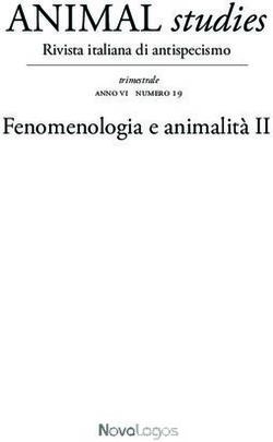ANIMAL studies Fenomenologia e animalit&agrave; II - Rivista italiana di antispecismo - Novalogos