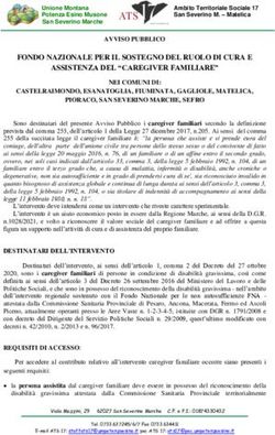 FONDO NAZIONALE PER IL SOSTEGNO DEL RUOLO DI CURA E ASSISTENZA DEL "CAREGIVER FAMILIARE"