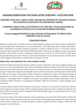 NOMISMA/OSSERVATORIO THE WORLD AFTER LOCKDOWN - FOCUS PER FILENI