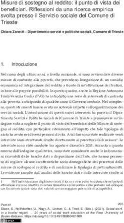 Misure di sostegno al reddito: il punto di vista dei beneficiari. Riflessioni da una ricerca empirica svolta presso il Servizio sociale del Comune ...