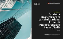 Servicers in operazioni di cartolarizzazione: le recenti raccomandazioni Banca d'Italia - APPROFONDIMENTI - Diritto Bancario