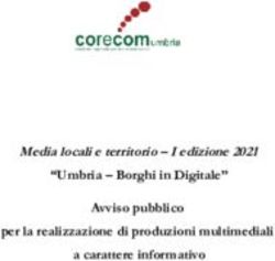 Media locali e territorio - I edizione 2021 "Umbria - Borghi in Digitale" Avviso pubblico per la realizzazione di produzioni multimediali a ...