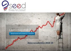 Corso di Laurea Magistrale in Economia dell'Ambiente, della Cultura - Anno accademico 2018-19 - Unito