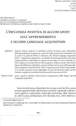 L'influenza positiva di alcuni sport sull'apprendimento e second language acquisition