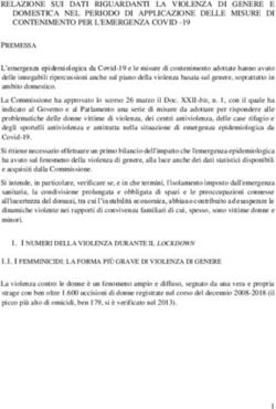 RELAZIONE SUI DATI RIGUARDANTI LA VIOLENZA DI GENERE E DOMESTICA NEL PERIODO DI APPLICAZIONE DELLE MISURE DI CONTENIMENTO PER L'EMERGENZA COVID -19