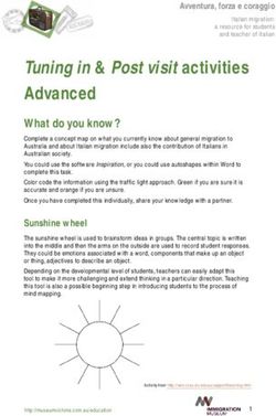 Tuning in & Post visit activities Advanced - What do you know?