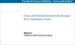 Corso di Politiche Economiche Europee Prof. Gianfranco Viesti - Facoltà di Scienze Politiche - Università di Bari - UniBa