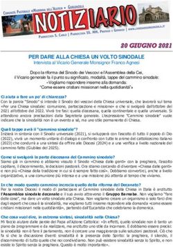 PER DARE ALLA CHIESA UN VOLTO SINODALE - Intervista al Vicario Generale Monsignor Franco Agnesi - Comunità ...