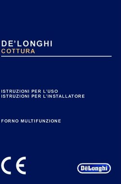 DE'LONGHI COTTURA ISTRUZIONI PER L'USO ISTRUZIONI PER L'INSTALLATORE FORNO MULTIFUNZIONE