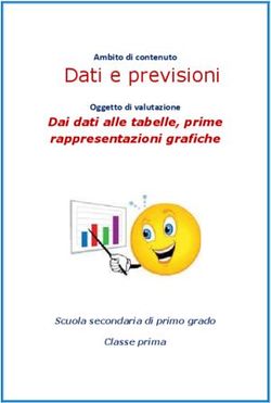 Dati e previsioni Dai dati alle tabelle, prime rappresentazioni grafiche - Ambito di contenuto