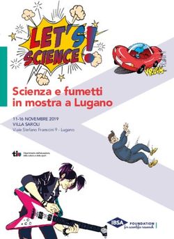Scienza e fumetti 11-16 NOVEMBRE 2019 VILLA SAROLI - Viale Stefano Franscini 9 - Lugano - IBSA Foundation
