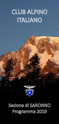 CLUB ALPINO ITALIANO - Sezione di SARONNO Programma 2019 - CAI Saronno