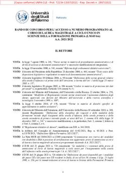BANDO DI CONCORSO PER L'ACCESSO A NUMERO PROGRAMMATO AL CORSO DI LAUREA MAGISTRALE A CICLO UNICO IN SCIENZE DELLA FORMAZIONE PRIMARIA (LM-85 bis) ...
