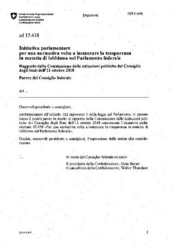 Iniziativa Parlamentäre per una normativa volta a instaurare la trasparenza in materia di lobbismo nel Parlamente federale - Admin.ch