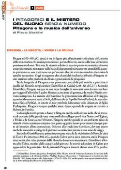 I PITAGORICI E IL MISTERO DEL SUONO SENZA NUMERO - Riviste