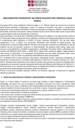 INDICAZIONI PER L'OPERATIVITA' DEI SERVIZI EDUCATIVI PER L'INFANZIA E DELLE SCUOLE.