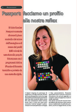 Passport: facciamo un profilo alla nostra reflex