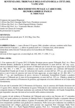 SENTENZA DEL TRIBUNALE DELLO STATO DELLA CITT&Agrave; DEL VATICANO NEL PROCEDIMENTO PENALE A CARICO DEL SIGNOR GABRIELE PAOLO