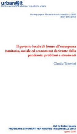Il governo locale di fronte all'emergenza (sanitaria, sociale ed economica) derivante dalla pandemia: problemi e strumenti - Claudia Tubertini ...