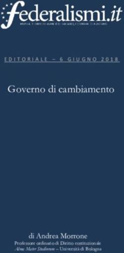 Governo di cambiamento - di Andrea Morrone - EDITORIALE - 6 GIUGNO 2018 - Cnos-Fap